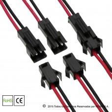 Conector DC Macho-Hembra con Cable Ficha polarizada PVC Negro